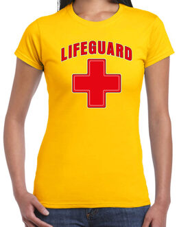 Bellatio Decorations lifeguard verkleed t-shirt dames - strandwacht/carnaval outfit - geel 2XL - Feestshirts