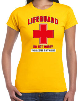 Bellatio Decorations Lifeguard verkleed t-shirt dames - strandwacht/carnaval outfit - geel - do not worry