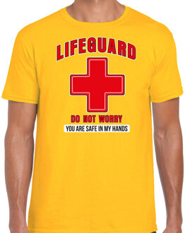 Bellatio Decorations Lifeguard verkleed t-shirt heren - strandwacht/carnaval outfit - geel - do not worry