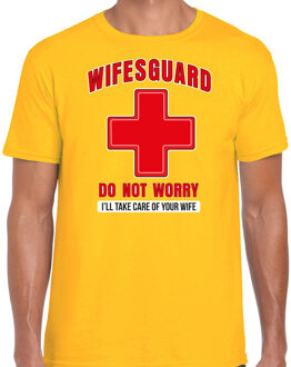 Bellatio Decorations Lifeguard verkleed t-shirt heren - strandwacht/carnaval outfit - geel - wifesguard