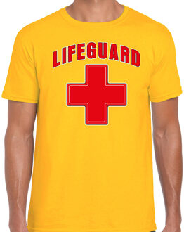 Bellatio Decorations Lifeguard verkleed t-shirt - heren - strandwacht - carnaval outfit - geel
