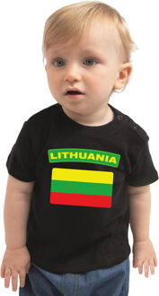 Bellatio Decorations Lithuania t-shirt met vlag Litouwen zwart voor babys