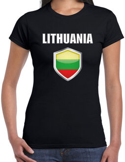 Bellatio Decorations Litouwen landen t-shirt zwart dames - Litouwse landen shirt / kleding - EK / WK / Olympische spelen Lithuania outfit 2XL