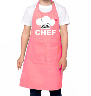Bellatio Decorations Little chef Keukenschort kinderen/ kinder schort roze voor jongens en meisjes - Feestschorten