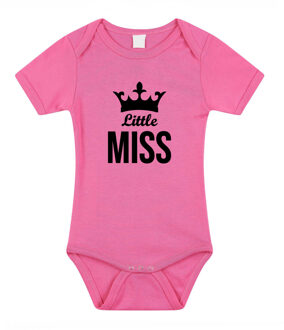 Bellatio Decorations Little miss cadeau baby rompertje roze meisjes 80 (9-12 maanden)