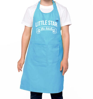 Bellatio Decorations Little star in the kitchen Keukenschort kinderen/ kinder schort blauw voor jongens en meisjes - One size