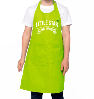 Bellatio Decorations Little star in the kitchen Keukenschort kinderen/ kinder schort groen voor jongens en meisjes Lime