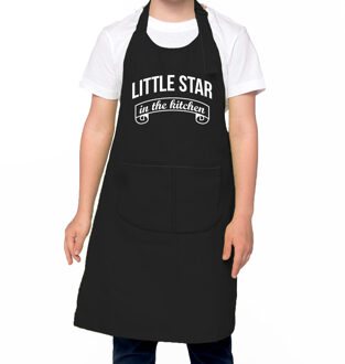 Bellatio Decorations Little star in the kitchen Keukenschort kinderen/ kinder schort zwart voor jongens en meisjes