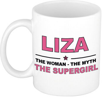Bellatio Decorations Liza cadeau mok - Woman Myth Supergirl - naam koffiemok - 300 ml - collega - moederdag