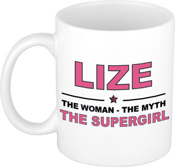 Bellatio Decorations Lize The woman, The myth the supergirl collega kado mokken/bekers 300 ml Oudroze