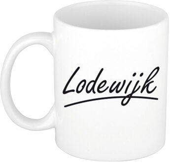 Bellatio Decorations Lodewijk voornaam kado beker / mok sierlijke letters - gepersonaliseerde mok met naam - Naam mokken Multikleur