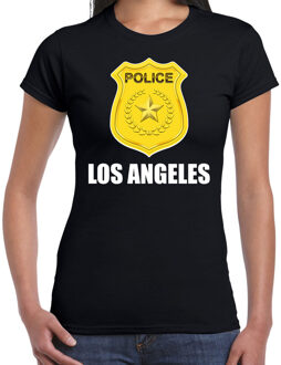 Bellatio Decorations Los Angeles politie / police embleem t-shirt zwart voor dames 2XL - Feestshirts