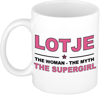 Bellatio Decorations Lotje The woman, The myth the supergirl pensioen cadeau mok/beker 300 ml