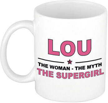Bellatio Decorations Lou cadeau mok - Woman Myth Supergirl - naam koffiemok - 300 ml - collega - moederdag