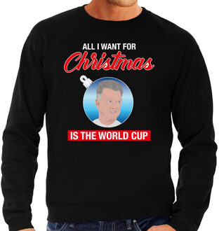 Bellatio Decorations Louis all I want for Christmas foute Kerst sweater / trui zwart voor heren L - kerst truien