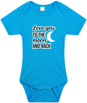 Bellatio Decorations Love you to the moon cadeau baby rompertje blauw baby/jongen 56 (1-2 maanden)