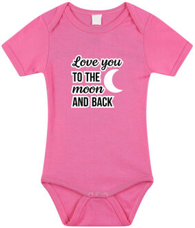 Bellatio Decorations Love you to the moon cadeau baby rompertje roze baby/meisje 56 (1-2 maanden)