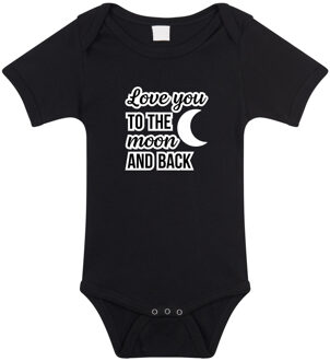 Bellatio Decorations Love you to the moon cadeau baby rompertje zwart jongen/meisje