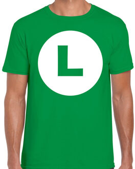 Bellatio Decorations Luigi loodgieter verkleed t-shirt groen voor heren 2XL