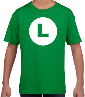 Bellatio Decorations Luigi loodgieter verkleed t-shirt groen voor kinderen
