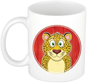 Bellatio Decorations Luipaard mok / beker voor kinderen 300 ml Multi