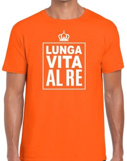 Bellatio Decorations Lunga vita al Re Italiaans shirt oranje heren L - Feestshirts