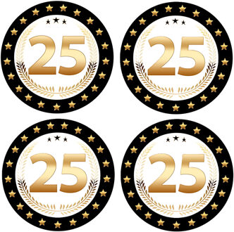 Bellatio Decorations Luxe bierviltjes/onderzetters 25 jaar - 100 stuks - 25 jarige feestartikelen