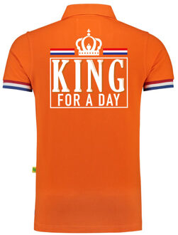 Bellatio Decorations Luxe King for a day poloshirt oranje 200 grams voor heren - Koningsdag polos
