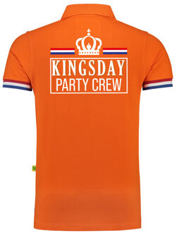 Bellatio Decorations Luxe Kingsday party crew poloshirt oranje 200 grams voor heren 2XL - Feestshirts