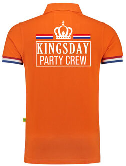 Bellatio Decorations Luxe Kingsday party crew poloshirt oranje 200 grams voor heren