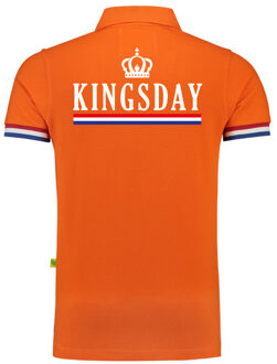 Bellatio Decorations Luxe Kingsday poloshirt oranje 200 grams voor heren L - Feestshirts