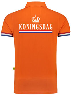 Bellatio Decorations Luxe Koningsdag poloshirt oranje 200 grams voor heren 2XL - Feestshirts