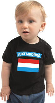 Bellatio Decorations Luxembourg / Luxemburg landen shirtje met vlag zwart voor babys 62 (1-3 maanden)