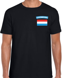 Bellatio Decorations Luxembourg t-shirt met vlag Luxemburg zwart op borst voor heren 2XL