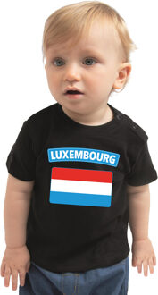 Bellatio Decorations Luxembourg t-shirt met vlag Luxemburg zwart voor babys