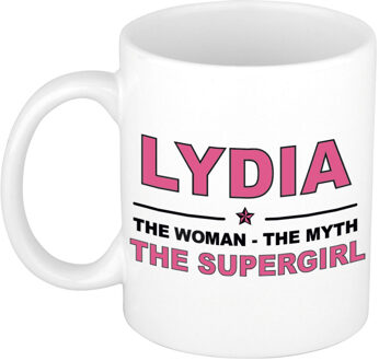 Bellatio Decorations Lydia cadeau mok - Woman Myth Supergirl - naam koffiemok - 300 ml - collega - moederdag