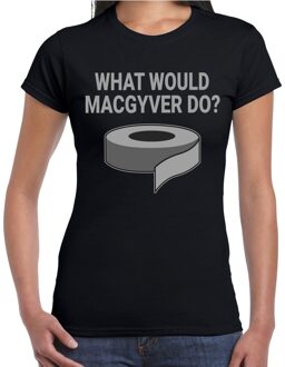 Bellatio Decorations Mac Gyver duct tape t-shirt zwart voor dames