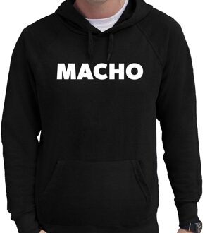 Bellatio Decorations Macho tekst hoodie zwart voor heren 2XL