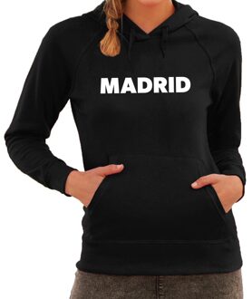 Bellatio Decorations Madrid/wereldstad hoodie zwart dames 2XL