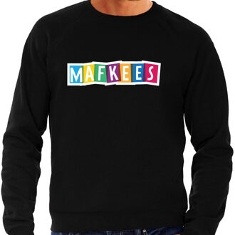 Bellatio Decorations Mafkees fun tekst sweater zwart heren S