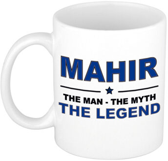 Bellatio Decorations Mahir cadeau mok - man myth legend - naam koffiemok / beker - wit en blauw - 300 ml