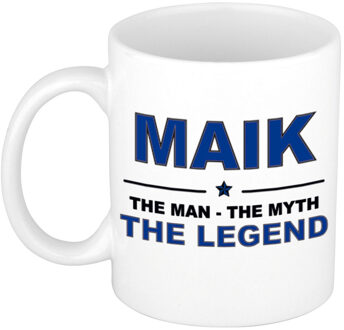 Bellatio Decorations Maik cadeau mok - man myth legend - naam koffiemok / beker - wit en blauw - 300 ml