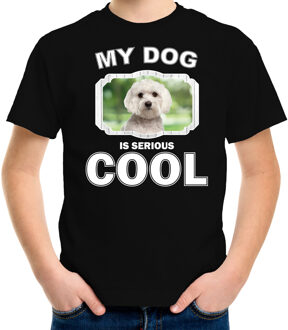 Bellatio Decorations Maltezer honden t-shirt my dog is serious cool zwart - kinderen - Maltezers liefhebber cadeau shirt L (146-152)