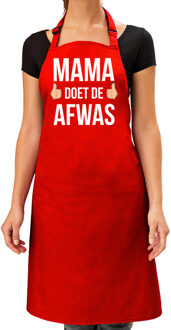 Bellatio Decorations Mama doet de afwas cadeau katoenen schort rood voor dames