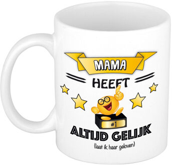 Bellatio Decorations Mama heeft altijd gelijkA cadeau mok - goud - 300 ml - keramiek - moederdag - feest mokken Goudkleurig