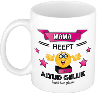 Bellatio Decorations Mama heeft altijd gelijkA cadeau mok - roze - 300 ml - keramiek - moederdag - feest mokken