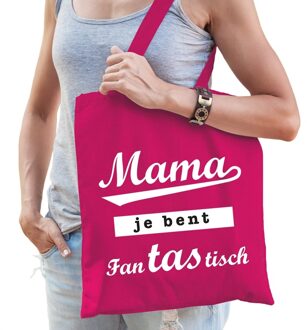 Bellatio Decorations Mama je bent fantastisch cadeau tas roze katoen - Feest Boodschappentassen