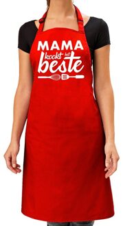 Bellatio Decorations Mama kookt het beste keukenschort rood voor dames / Moederdag