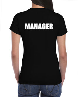 Bellatio Decorations Manager t-shirt zwart voor dames - bedrukking aan achterkant - chef / manager shirt 2XL