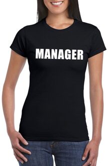 Bellatio Decorations Manager tekst t-shirt zwart dames XS